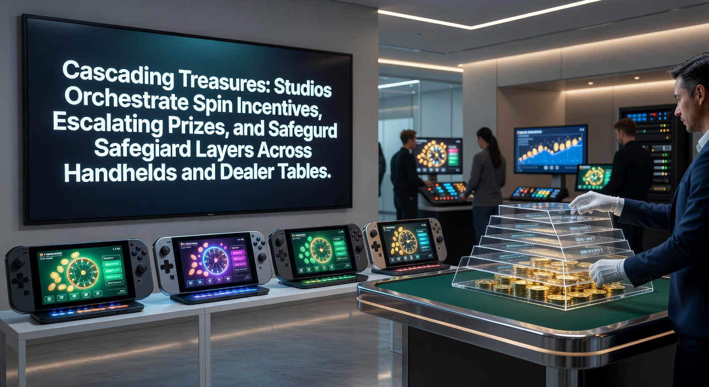 Vibrant slot reels with cascading symbols tumbling down, illustrating escalating wins and bonus features in action