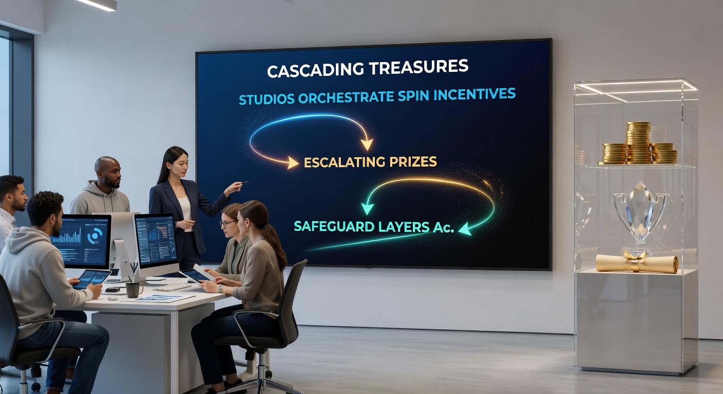 Dynamic illustration of progressive jackpots climbing alongside cascading symbols on a mobile screen, with security icons overlayed for player protection