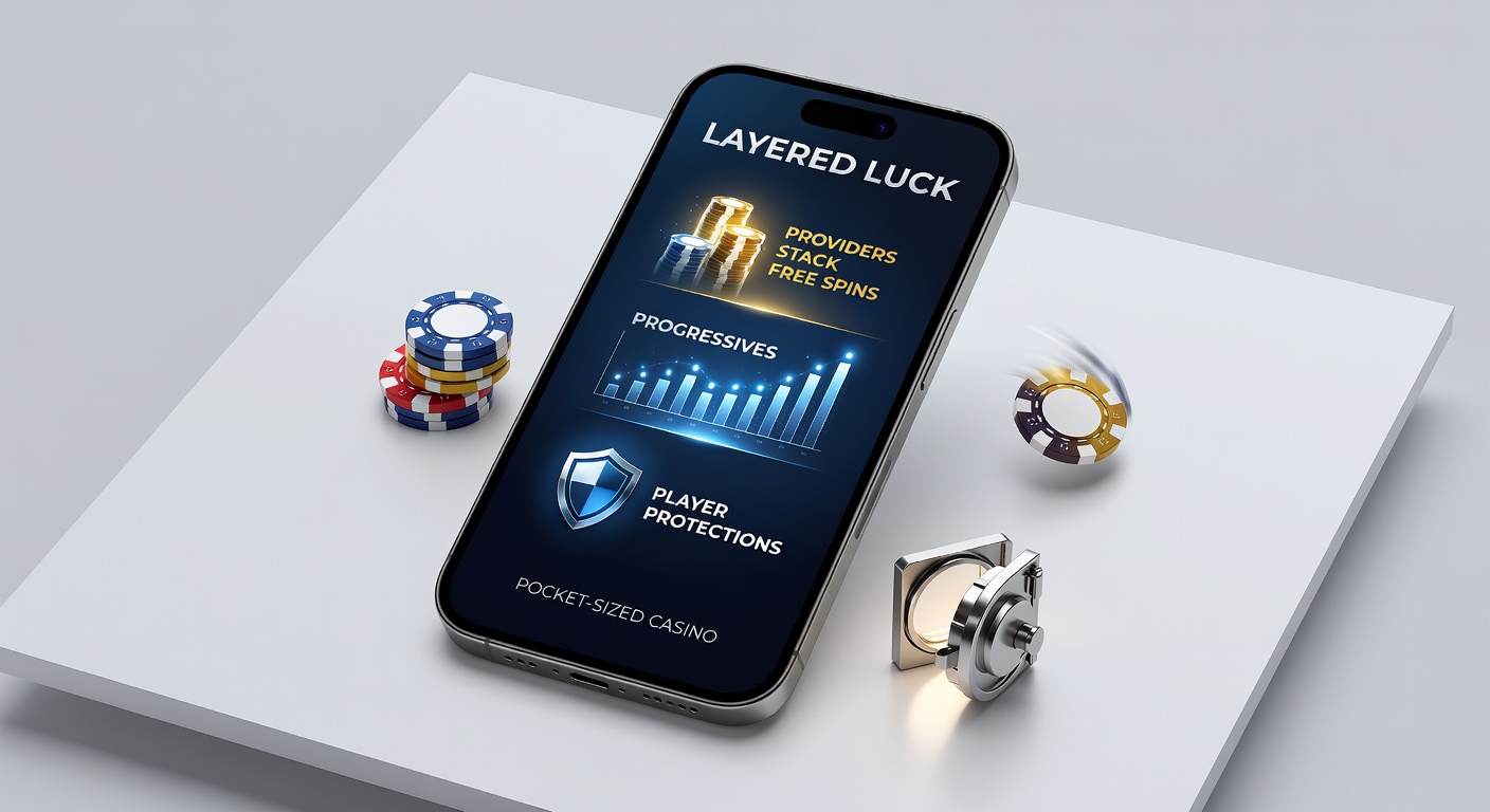 Dynamic close-up of a progressive jackpot exploding on a smartphone, surrounded by free spin multipliers and integrated responsible gaming prompts