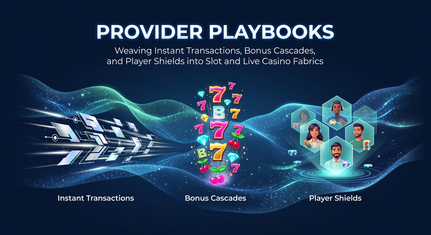 Vibrant slot machine reels spinning with cascading bonuses and secure payment icons overlayed, illustrating provider integration strategies