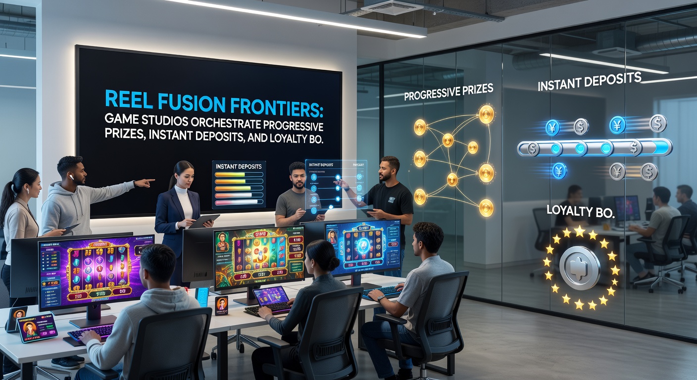 Dynamic graphic of a smartphone screen showing instant deposit confirmation unlocking progressive slots and loyalty tiers amid live casino vibes