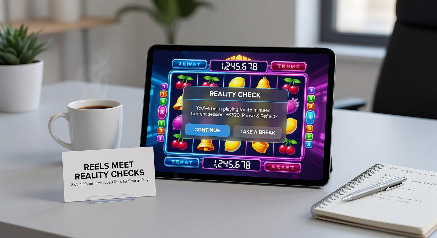 Screenshot of a slot platform dashboard displaying active session timer and deposit limit reminders side by side