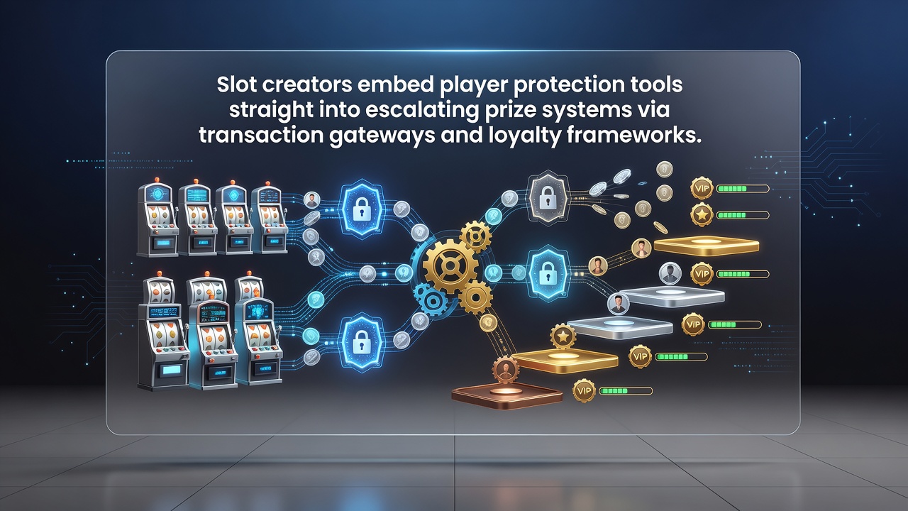 Slot game interface displaying integrated player protection features within progressive jackpot and payment systems