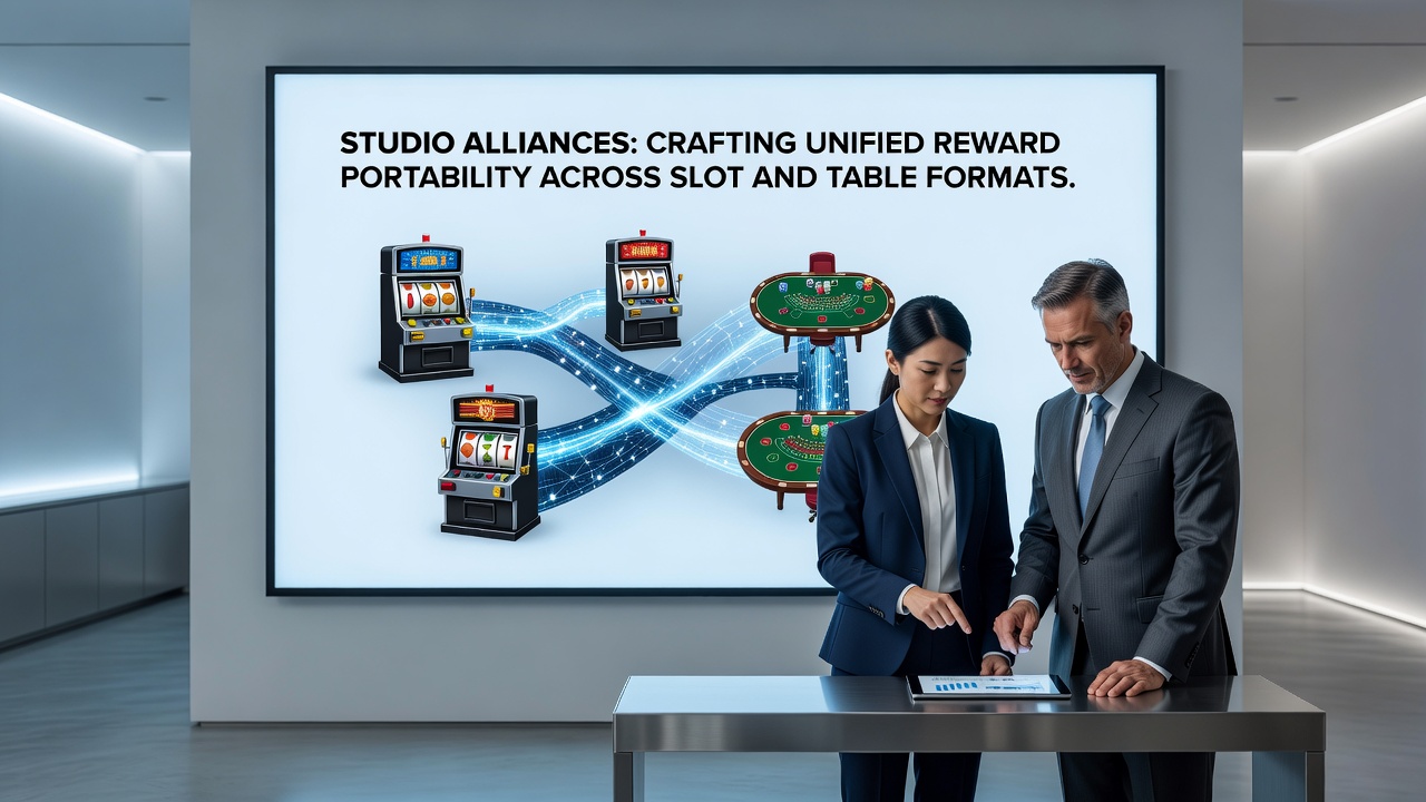 Mobile screen showing reward points transferring between slot and table game interfaces
