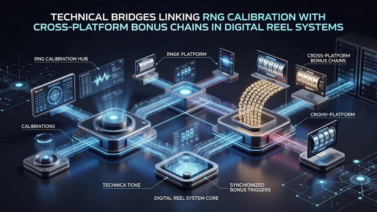 Illustration of data flow between RNG modules and bonus chain synchronization across platforms